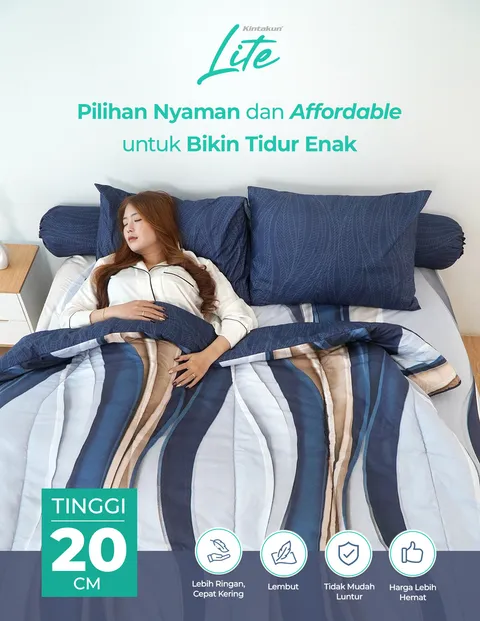Kintakun Sprei Set LITE 100/120/160/180 Special Minimalis Bunga Microfiber Tinggi 20 cm - Multuvariant