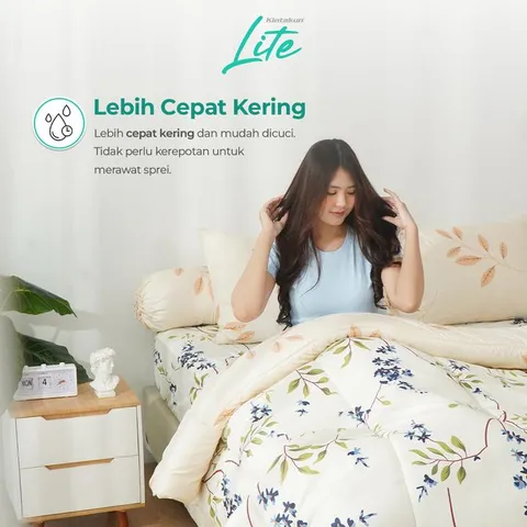 [BEST SELLER] Kintakun New LITE Sprei Set Special Minimalis Bunga Microfiber 20 cm Bantal Kain - Multivariant