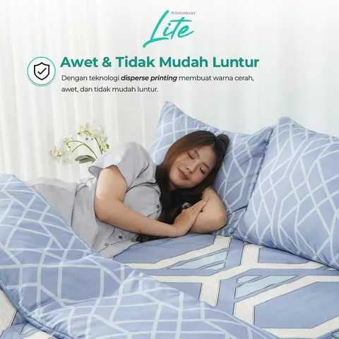 [BEST SELLER] Kintakun New LITE Sprei Set Special Minimalis Bunga Microfiber 20 cm Bantal Kain - Multivariant