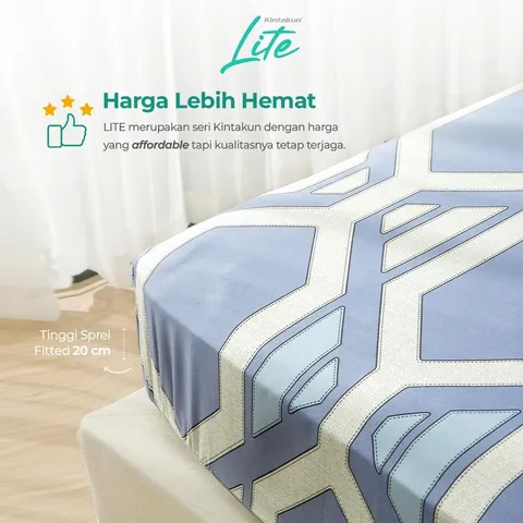 [BEST SELLER] Kintakun New LITE Sprei Set Special Minimalis Bunga Microfiber 20 cm Bantal Kain - Multivariant