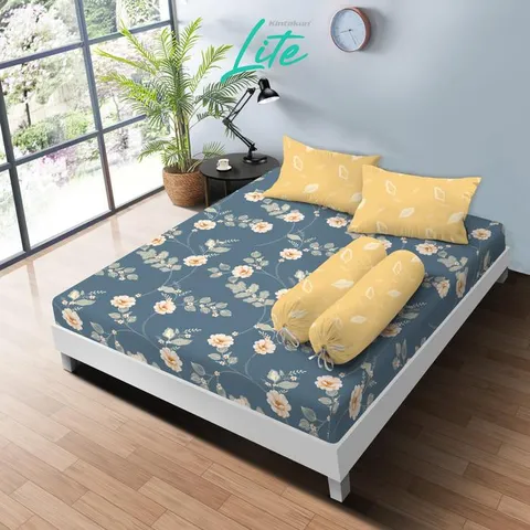 [BEST SELLER] Kintakun New LITE Sprei Set Special Minimalis Bunga Microfiber 20 cm Bantal Kain - Multivariant