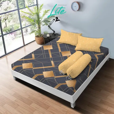 [BEST SELLER] Kintakun New LITE Sprei Set Special Minimalis Bunga Microfiber 20 cm Bantal Kain - Multivariant
