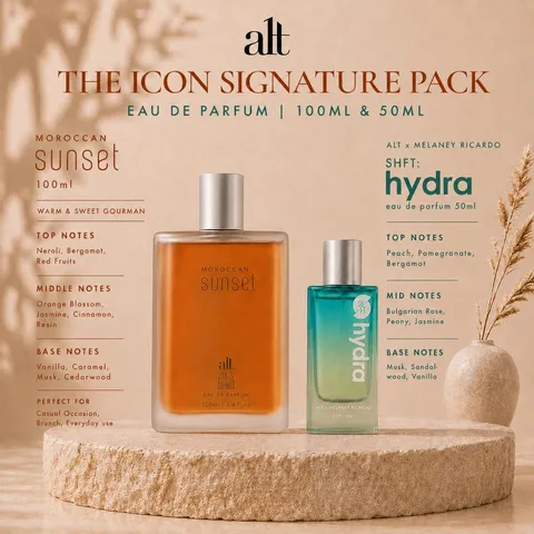 ALT Perfumery - The Icon Signature Pack | Moroccan Sunset EDP 100ml | SHFT Hydra EDP 50ml