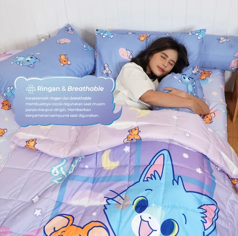 Kintakun Tom And Jerry Gokko Series Travel Blanket 150 x 200 Dluxe Microfiber
