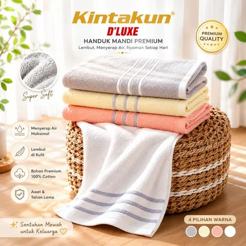 [BEST SELLER] Kintakun Handuk Mandi Dewasa Cotton Pile Towel DLUXE 70x140