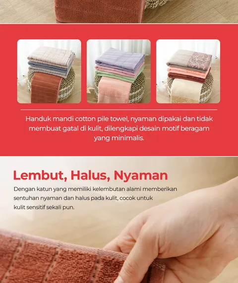 [BEST SELLER] Kintakun Handuk Mandi Dewasa Cotton Pile Towel DLUXE 70x140