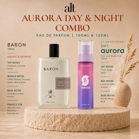ALT Perfumery - Aurora Day & Night Combo | Baron EDP 100ml | SHFT Aurora Hair & Body Mist