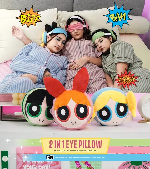 Kintakun D’LUXE The Powerpuff Girls Sprei Fitted 25 cm Multivariant - Kain Breathable & Anti Gerah dengan Extra Karet dan Tali Guling Terpasang