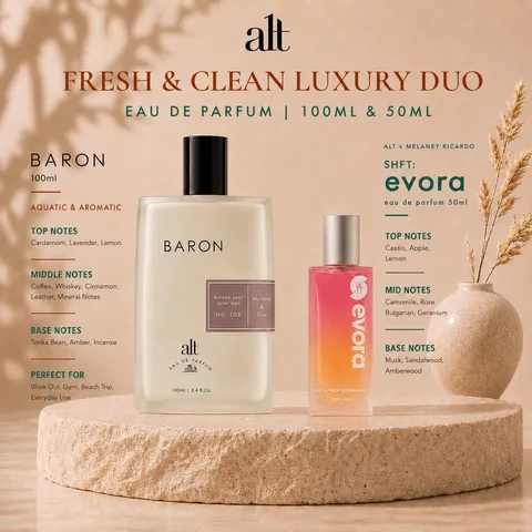 ALT Perfumery - Fresh & Clean Luxury Duo | Baron EDP 100ml | SHFT Evora EDP 50ml