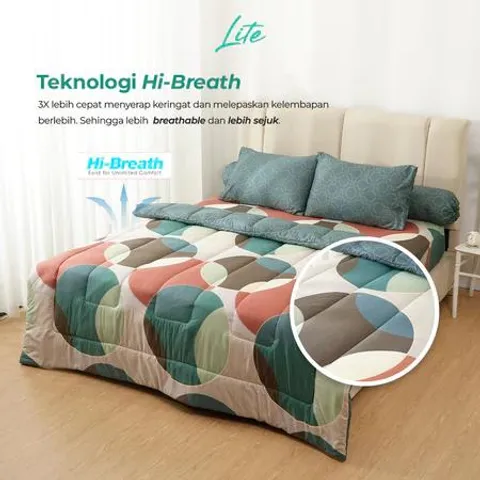 [BEST SELLER] Kintakun LITE Bedcover Set Rumbai 180 x 200 Minimalis Bunga Microfiber 20 cm Bantal Kain Sarung