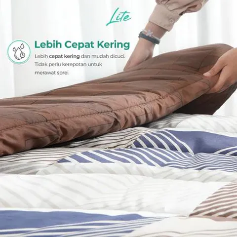 [BEST SELLER] Kintakun LITE Bedcover Set Rumbai 180 x 200 Minimalis Bunga Microfiber 20 cm Bantal Kain Sarung