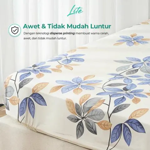 [BEST SELLER] Kintakun LITE Bedcover Set Rumbai 180 x 200 Minimalis Bunga Microfiber 20 cm Bantal Kain Sarung