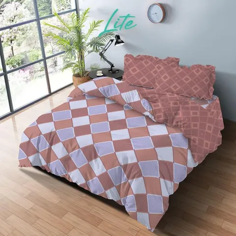 [BEST SELLER] Kintakun LITE Bedcover Set Rumbai 180 x 200 Minimalis Bunga Microfiber 20 cm Bantal Kain Sarung