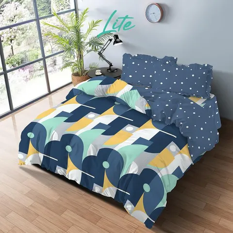 [BEST SELLER] Kintakun LITE Bedcover Set Rumbai 180 x 200 Minimalis Bunga Microfiber 20 cm Bantal Kain Sarung