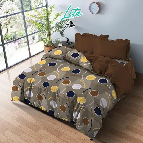 [BEST SELLER] Kintakun LITE Bedcover Set Rumbai 180 x 200 Minimalis Bunga Microfiber 20 cm Bantal Kain Sarung
