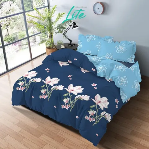 [BEST SELLER] Kintakun LITE Bedcover Set Rumbai 180 x 200 Minimalis Bunga Microfiber 20 cm Bantal Kain Sarung