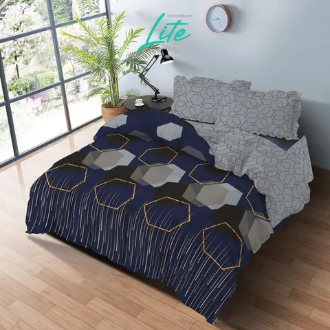 [BEST SELLER] Kintakun LITE Bedcover Set Rumbai 180 x 200 Minimalis Bunga Microfiber 20 cm Bantal Kain Sarung