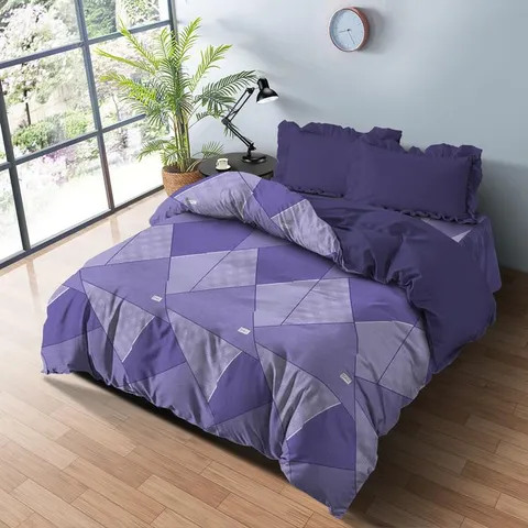 [BEST SELLER] Kintakun LITE Bedcover Set Rumbai 180 x 200 Minimalis Bunga Microfiber 20 cm Bantal Kain Sarung