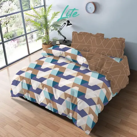 [BEST SELLER] Kintakun LITE Bedcover Set Rumbai 180 x 200 Minimalis Bunga Microfiber 20 cm Bantal Kain Sarung