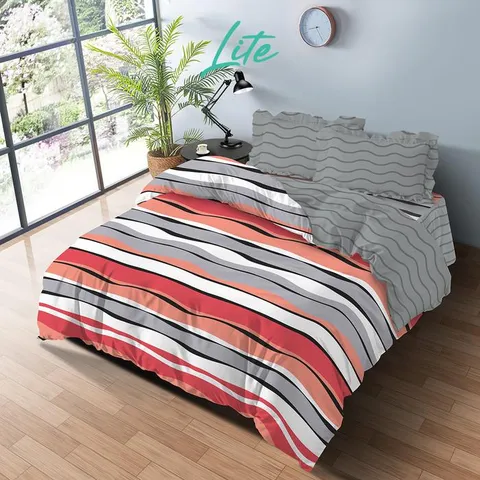 [BEST SELLER] Kintakun LITE Bedcover Set Rumbai 180 x 200 Minimalis Bunga Microfiber 20 cm Bantal Kain Sarung