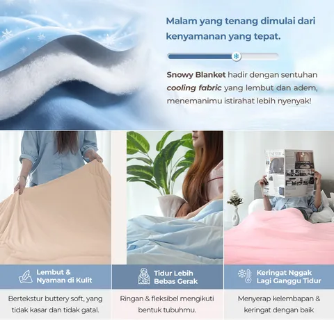 [NEW] Kintakun Dluxe Selimut Dingin Anti Gerah Snowy Blanket 150 x 200 cm Multivarian