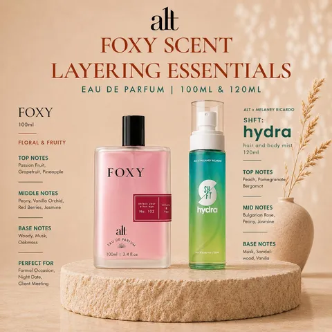 ALT Perfumery - Foxy Scent Layering Essential | Foxy Eau De Parfum 100ml | SHFT Hydra Hair & Body Mist